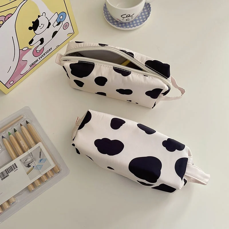 Милый чехол для карандашей в стиле Ins с изображением молочной коровы стильная