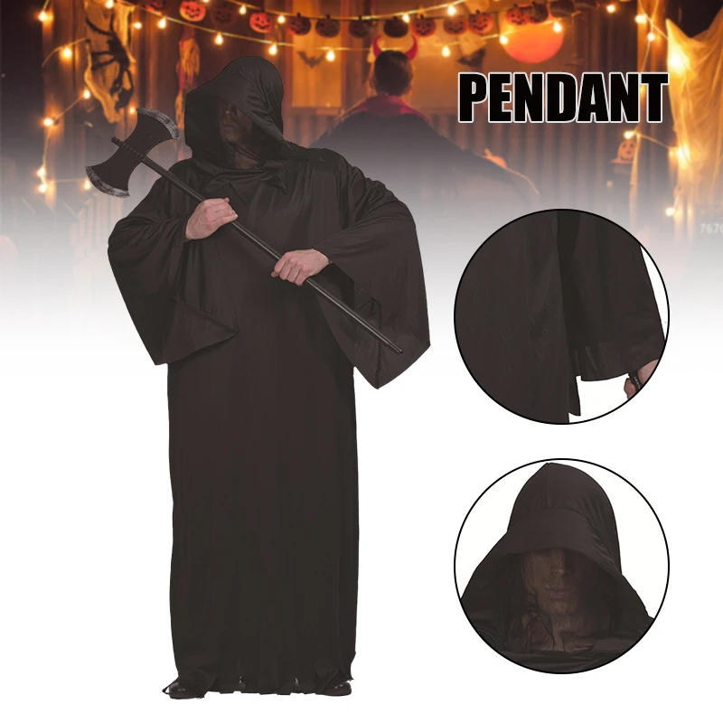 Halloween Costume Cool Grim Reaper Black Warrior Cospaly Prop Costume for Holiday Masquerade Parties PR Sale
Halloween Costume Cool Grim Reaper Black Warrior Cospaly Prop Costume for Holiday Masquerade Parties PR Sale