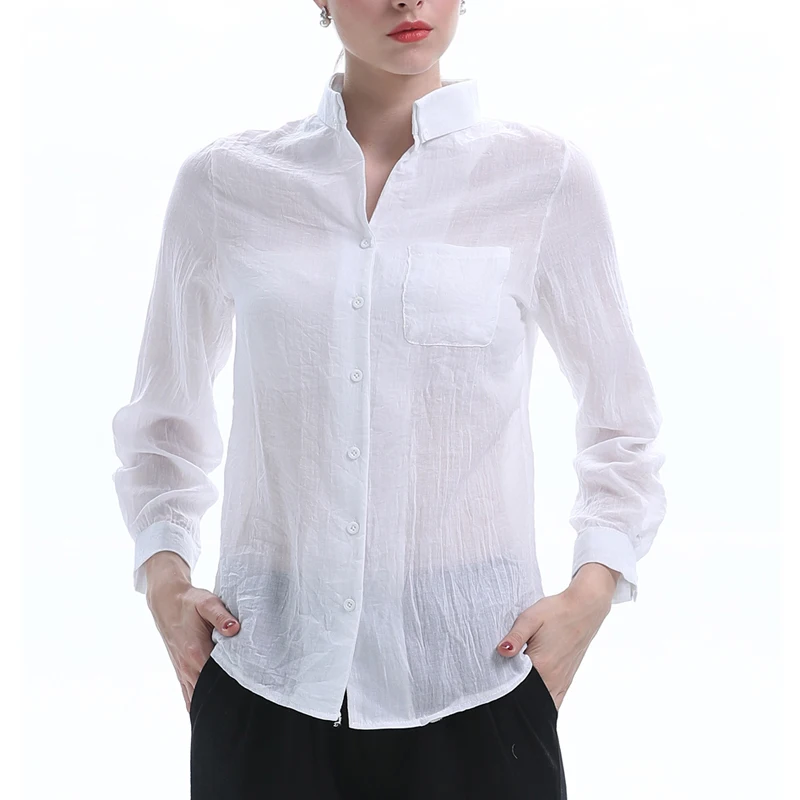Elegant Women Long Sleeve Blouse Shirt Female Turn Down Collar Blouse Tops Ladies Single Breast Office Blouse for Spring Autumn
Elegant Women Long Sleeve Blouse Shirt Female Turn Down Collar Blouse Tops Ladies Single Breast Office Blouse for Spring Autumn