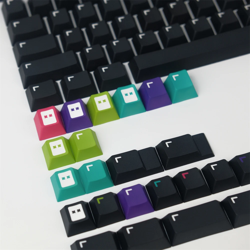 Цветные пиксельные точки GMK вишневый профиль уникальный шрифт краситель клавиши