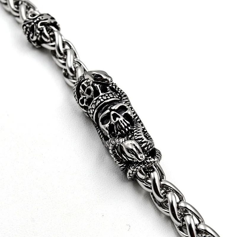 Vintage Gothic Style High Quality Metal Crown Skull Chain Bracelet Men's Classic Punk Rock Party Jewelry
Vintage Gothic Style High Quality Metal Crown Skull Chain Bracelet Men's Classic Punk Rock Party Jewelry