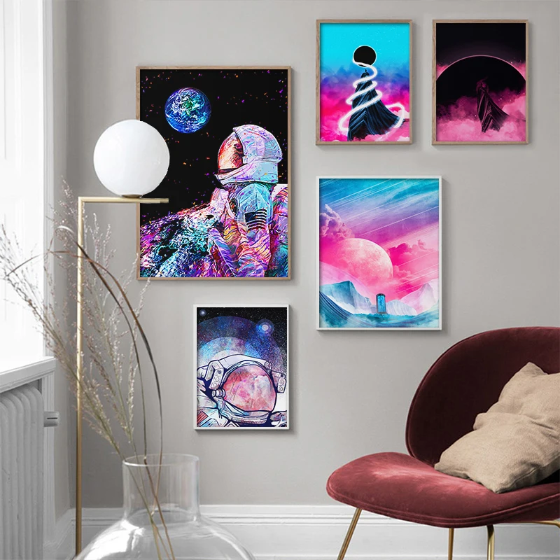 Astronaut Looking at the Earth Pink Moon Cartoon Abstract Poster Wall Decoration Canvas Painting Home Room Decoration
Astronaut Looking at the Earth Pink Moon Cartoon Abstract Poster Wall Decoration Canvas Painting Home Room Decoration