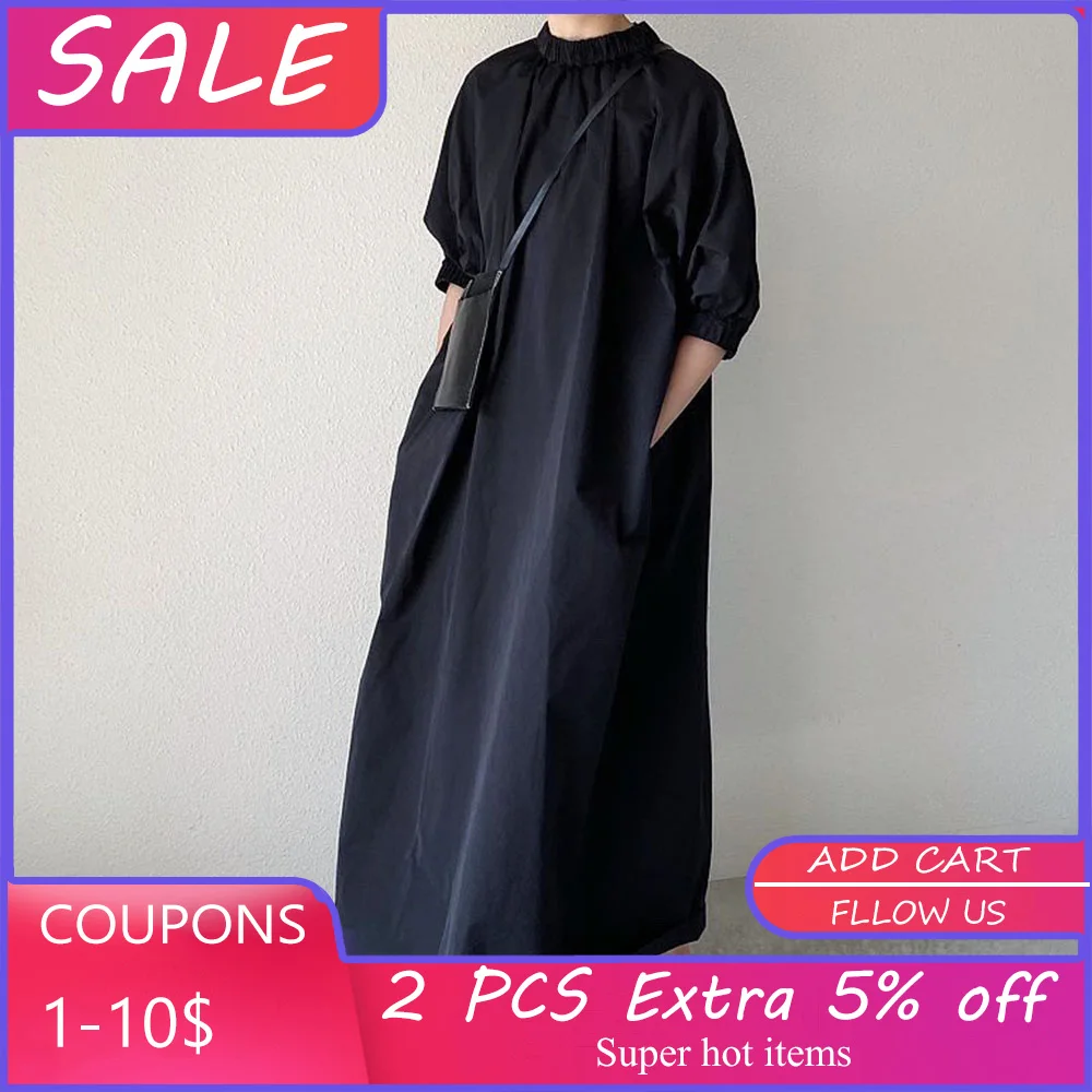 Korean One Piece Vintage Long Dress Elegant Little Black Casual Loose Oversized Women Japan Simple Office Ladies Maxi Dress
Korean One Piece Vintage Long Dress Elegant Little Black Casual Loose Oversized Women Japan Simple Office Ladies Maxi Dress