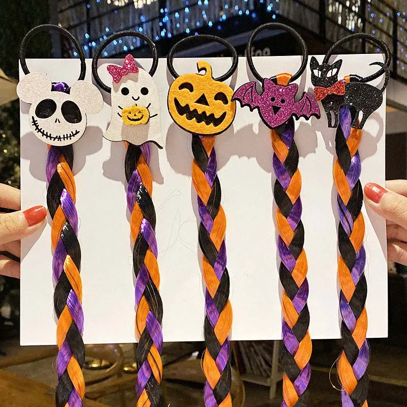 Детские заколки с блестками для Хэллоуина, страшные Галстуки для волос, дьявол для девочек, эластичное кольцо для волос, веревка, тыква, аксе... 
Детские заколки с блестками для Хэллоуина, страшные Галстуки для волос, дьявол для девочек, эластичное кольцо для волос, веревка, тыква, аксе...