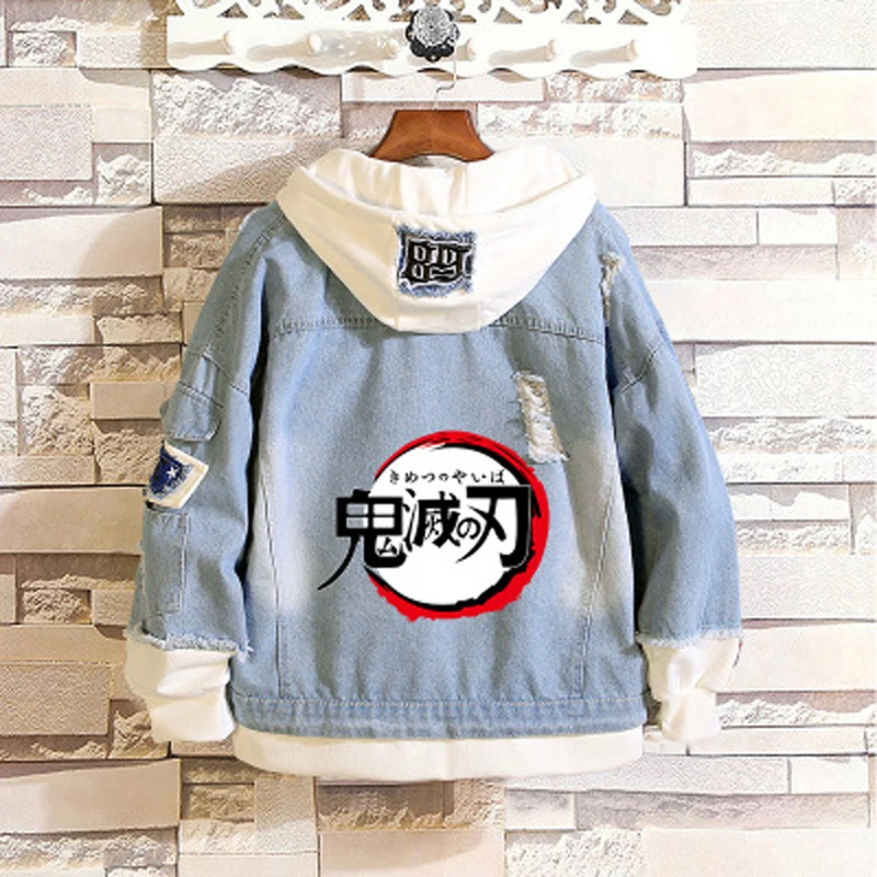 4XL Anime Demon Slayer Hoodie Kamado Tanjirou Cosplay Spring Denim Jacket Kimetsu No Yaiba Men Women Couple Coat Streetwear
4XL Anime Demon Slayer Hoodie Kamado Tanjirou Cosplay Spring Denim Jacket Kimetsu No Yaiba Men Women Couple Coat Streetwear