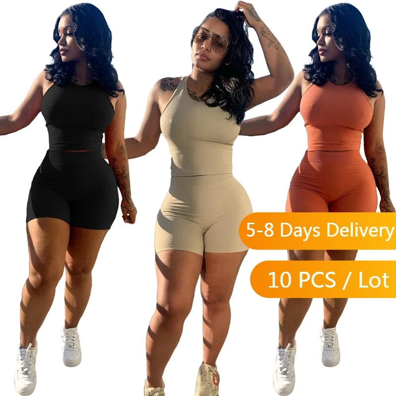 Bulk Wholesale Items Lots Ribbed Two Piece Set Summer Bodycon Tank Crop Top and Biker Shorts Set Workout Tracksuit Women Fitness
Bulk Wholesale Items Lots Ribbed Two Piece Set Summer Bodycon Tank Crop Top and Biker Shorts Set Workout Tracksuit Women Fitness