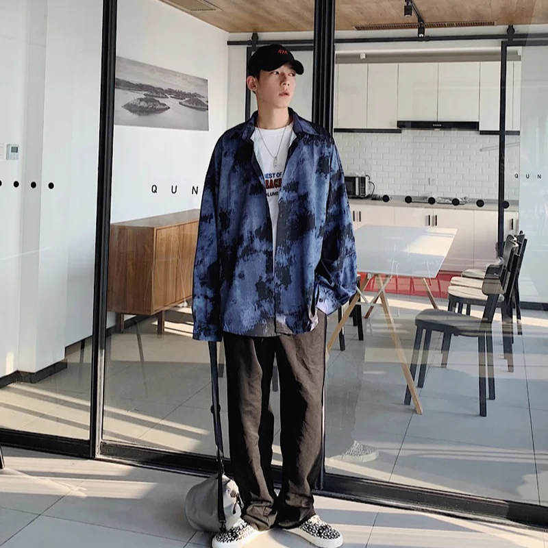 Tie-dye Men Shirts Autumn Korean-style Ulzzang Camouflage Baggy Long Sleeved Shirt High Street Mens Fashion Clothing Trends Ins
Tie-dye Men Shirts Autumn Korean-style Ulzzang Camouflage Baggy Long Sleeved Shirt High Street Mens Fashion Clothing Trends Ins