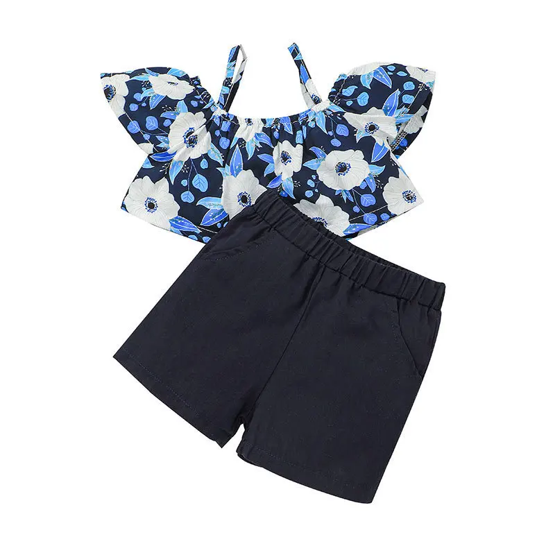 2022 summer new girls floral sling strapless solid color shorts suit two-piece simple summer party children's wear
2022 summer new girls floral sling strapless solid color shorts suit two-piece simple summer party children's wear