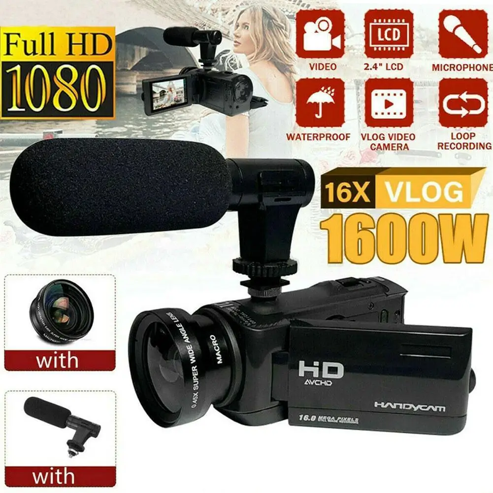 1080P HD 16x Zoom Digital Camcorder Video Camera DV Microphone Recorder Camera External
1080P HD 16x Zoom Digital Camcorder Video Camera DV Microphone Recorder Camera External