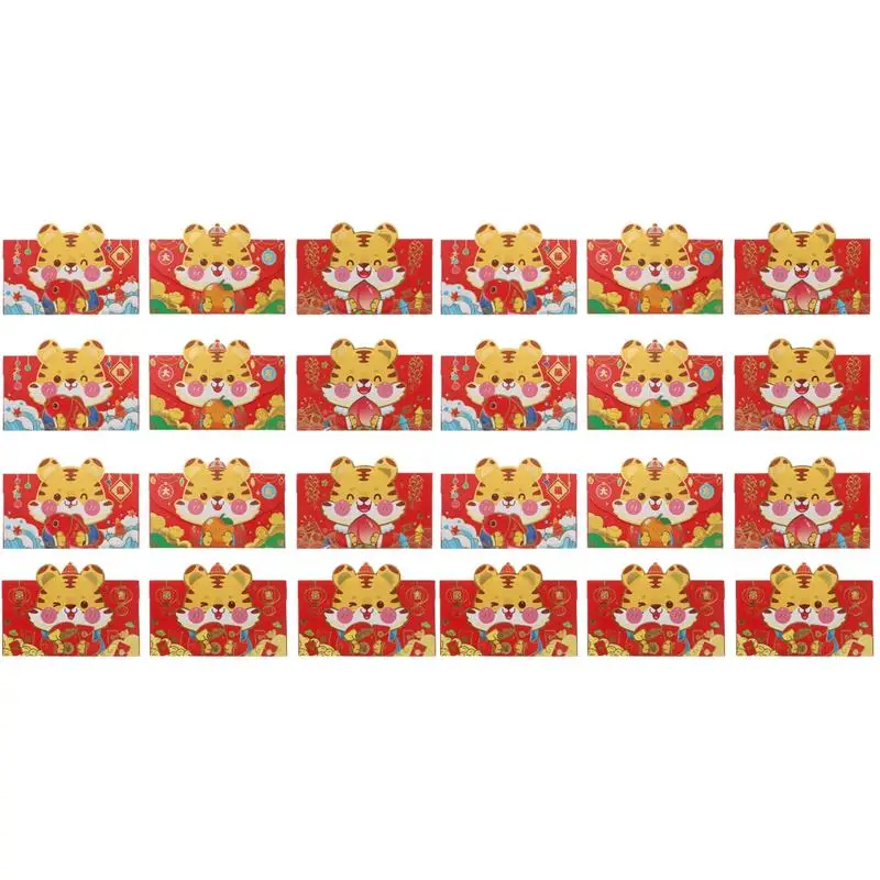 24Pcs HongBao Red Envelopes Lucky Money Packet Bronzing Cartoon Paper Stylish 2022 Tiger Year Red Packets For Family Gift Bag
24Pcs HongBao Red Envelopes Lucky Money Packet Bronzing Cartoon Paper Stylish 2022 Tiger Year Red Packets For Family Gift Bag