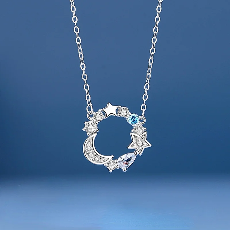 S925 Sterling Silver Star Moon Necklace Female Autumn Light Luxury Niche Design Sense Clavicle Chain 2021 New
S925 Sterling Silver Star Moon Necklace Female Autumn Light Luxury Niche Design Sense Clavicle Chain 2021 New