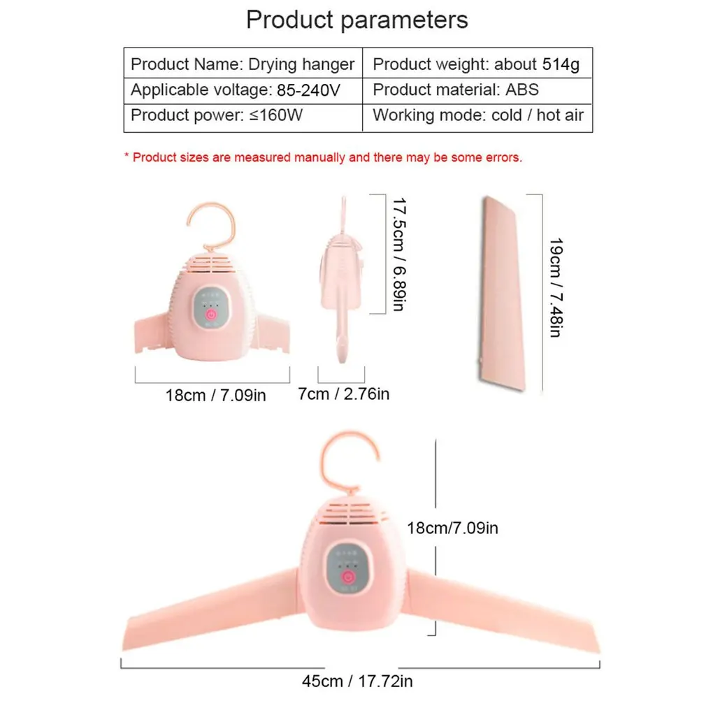 Warm air dryer PTC ceramic heating fast drying hot and cold air switching Foldable design easy to collect 1 set
Warm air dryer PTC ceramic heating fast drying hot and cold air switching Foldable design easy to collect 1 set
