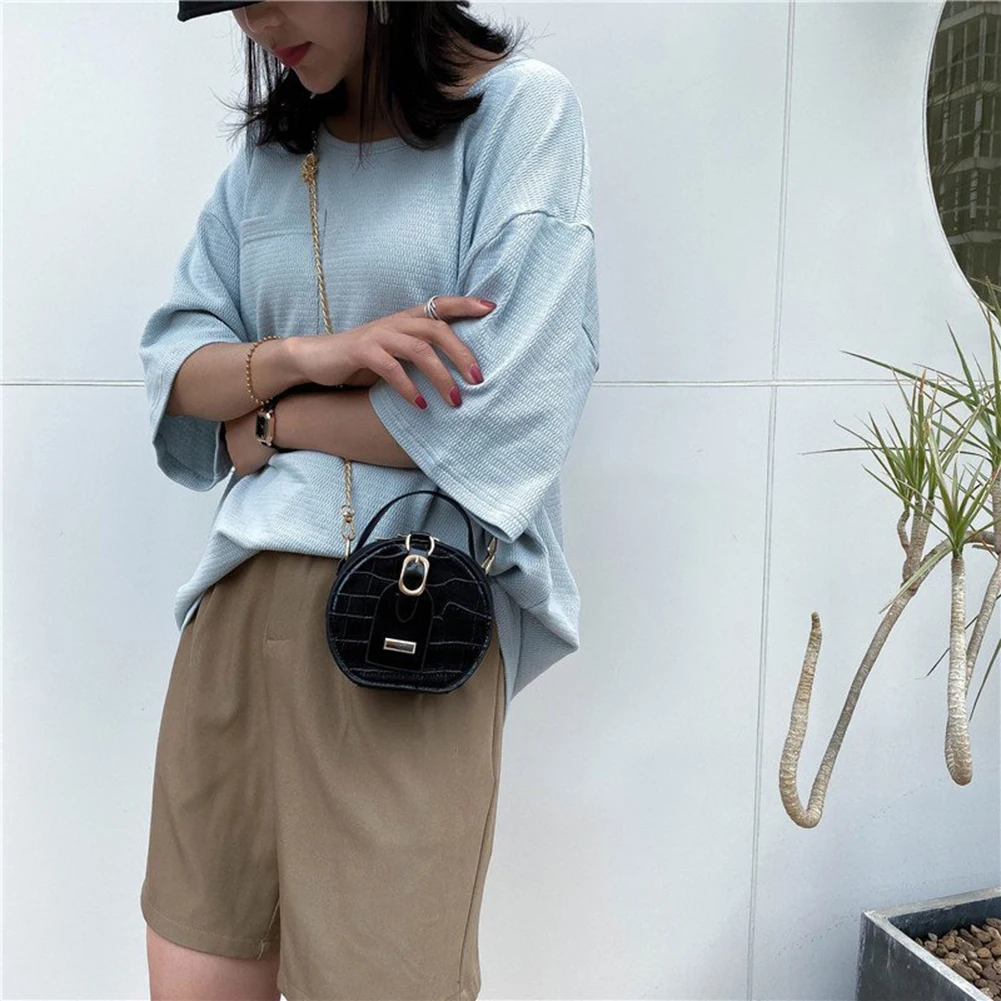 Delicate Women Round Mini Crossbody Tote Bags Classic Texture Creative Design Chain Leather Stone Pattern Shoulder Bag
Delicate Women Round Mini Crossbody Tote Bags Classic Texture Creative Design Chain Leather Stone Pattern Shoulder Bag