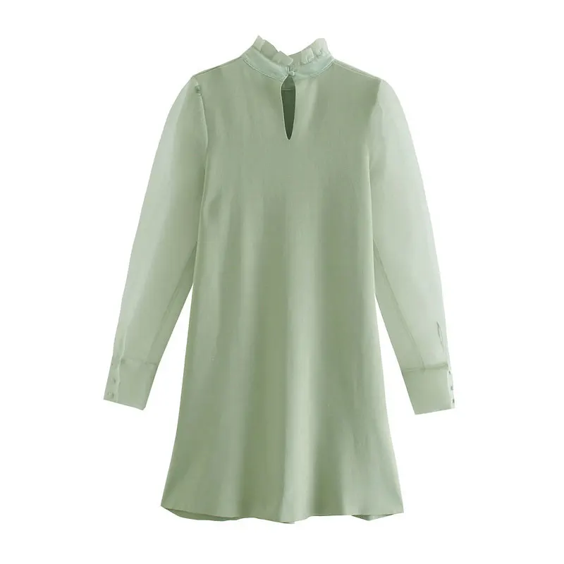 Qeils Sweet Women Fashion Ruffled Trims Tulle Mini Dress Knitted Solid Casual Vintage Long Sleeve Female Dresses Vestidos Mujer
Qeils Sweet Women Fashion Ruffled Trims Tulle Mini Dress Knitted Solid Casual Vintage Long Sleeve Female Dresses Vestidos Mujer