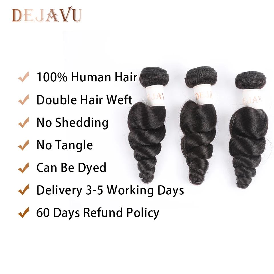 Dejavu Peruvian Loose Wave Bundles With 13*4 Lace Closure Frontal Inch Human Hair Weave Deals Non Remy hair Extensions Free Ali
Dejavu Peruvian Loose Wave Bundles With 13*4 Lace Closure Frontal Inch Human Hair Weave Deals Non Remy hair Extensions Free Ali
