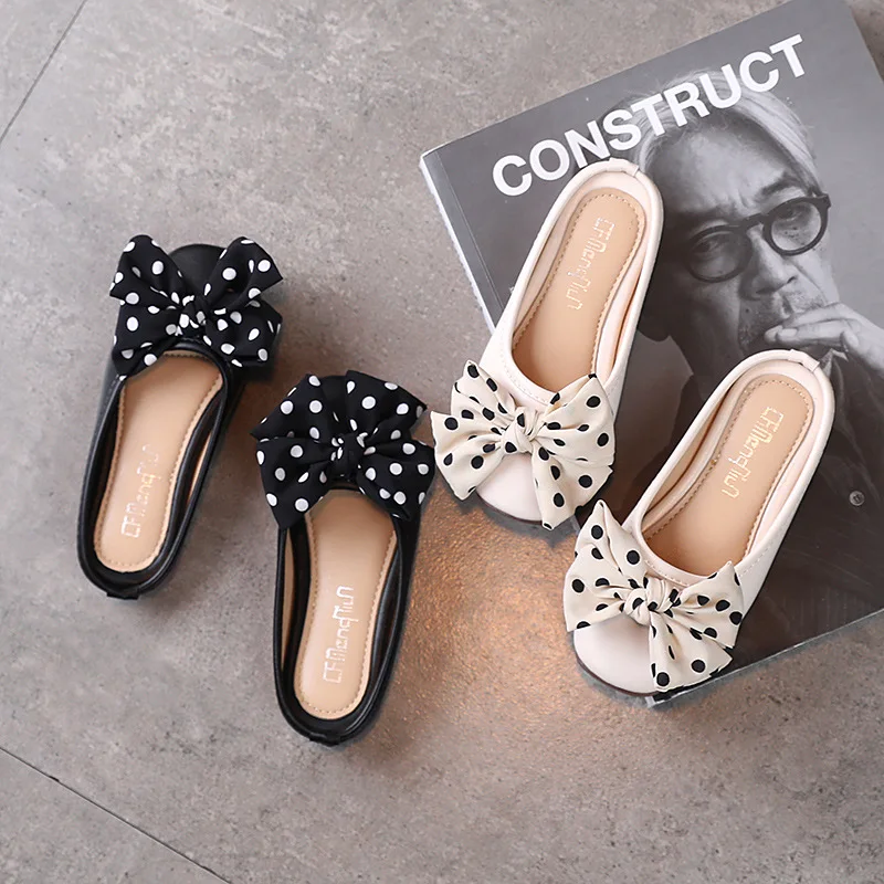 2021 Summer Casual Dot Butterfly-knot Kids Slippers for Girls Outdooer Black White Children Girl Leather Slides Low Heel E04162
2021 Summer Casual Dot Butterfly-knot Kids Slippers for Girls Outdooer Black White Children Girl Leather Slides Low Heel E04162