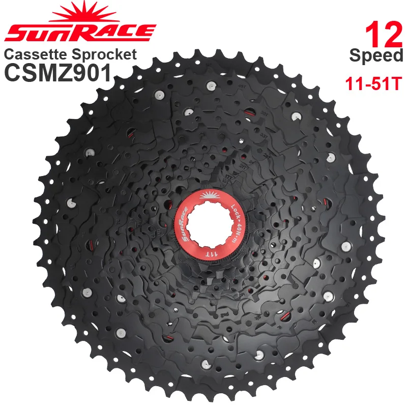 SUNRACE 12 Speed Cassette Sprocket CSMZ901 MZ 12-Speed Wide-Ratio HG Cassette A7075 11-51T Original parts for MTB 
SUNRACE 12 Speed Cassette Sprocket CSMZ901 MZ 12-Speed Wide-Ratio HG Cassette A7075 11-51T Original parts for MTB