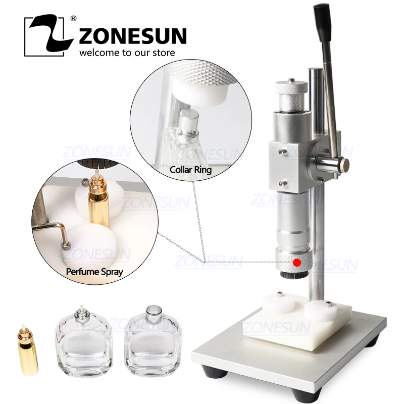 ZONESUN Manual Crimping Machine Perfume Crimper Capper Metal Collar Cap Press Capping Machine Spray Crimper Seals
ZONESUN Manual Crimping Machine Perfume Crimper Capper Metal Collar Cap Press Capping Machine Spray Crimper Seals