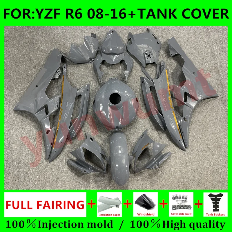 Motorcycle Fairing + tank cover Kits For Yamaha YZF R6 2008 2009 10 2011 12 13 15 16 Fairings Bodywork YZFR6 08 09 11 set grey
Motorcycle Fairing + tank cover Kits For Yamaha YZF R6 2008 2009 10 2011 12 13 15 16 Fairings Bodywork YZFR6 08 09 11 set grey