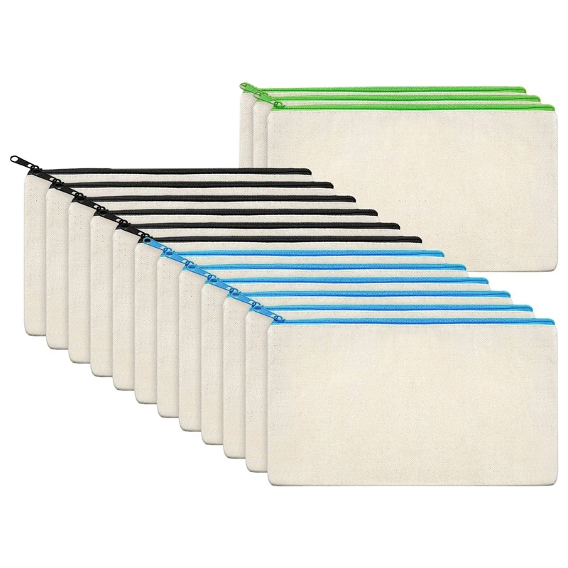 Canvas Cosmetic Bag Canvas Zip Bag Pencil Case Blank DIY Craft Bag Cosmetic Bag Travel Bag DIY Craft Bag 15Pcs
Canvas Cosmetic Bag Canvas Zip Bag Pencil Case Blank DIY Craft Bag Cosmetic Bag Travel Bag DIY Craft Bag 15Pcs