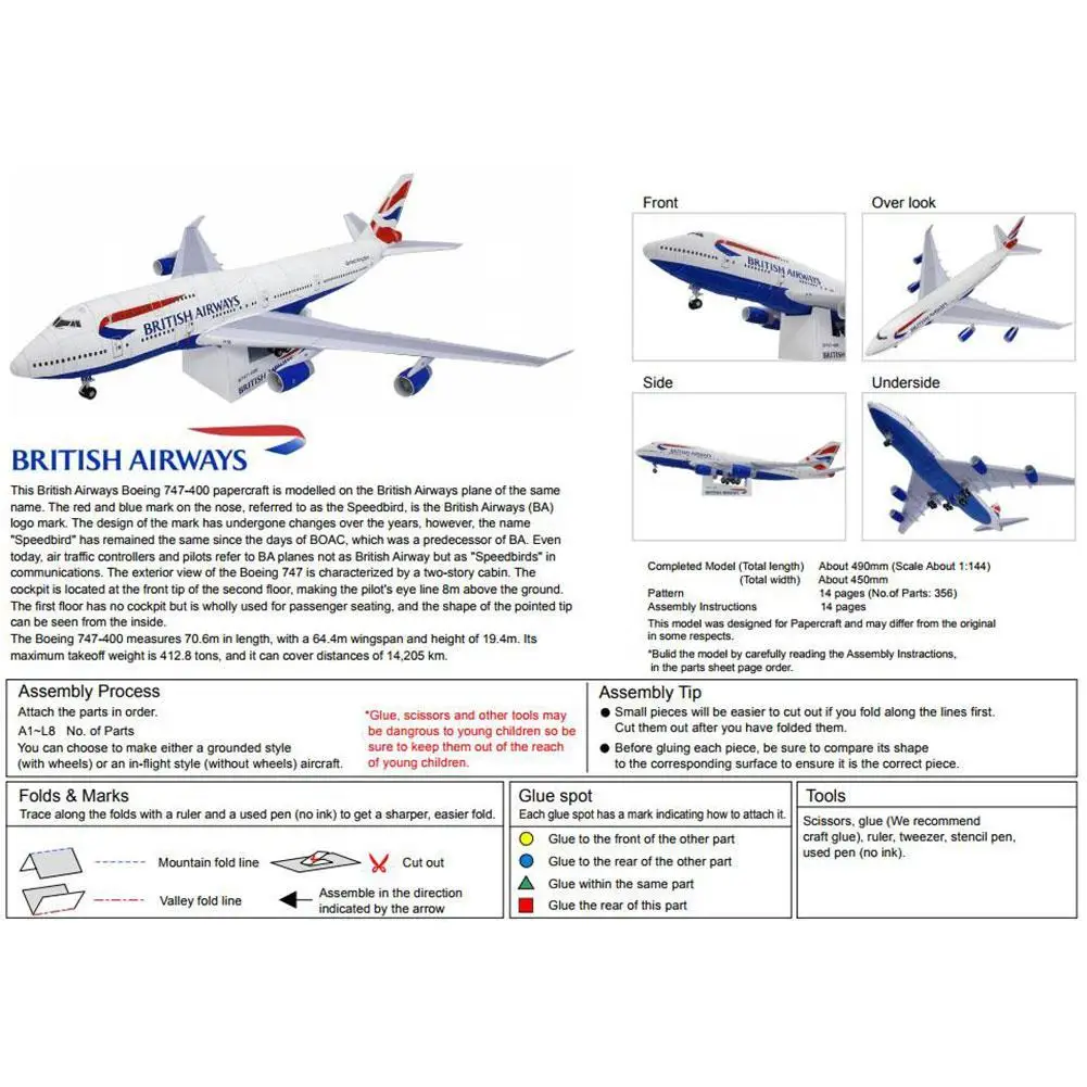 Boeing 747 Civil Aviation Aircraft DIY 3D Paper Card Model Set Military Construction Educational Model Toy Toys Building Z9S3 
Boeing 747 Civil Aviation Aircraft DIY 3D Paper Card Model Set Military Construction Educational Model Toy Toys Building Z9S3