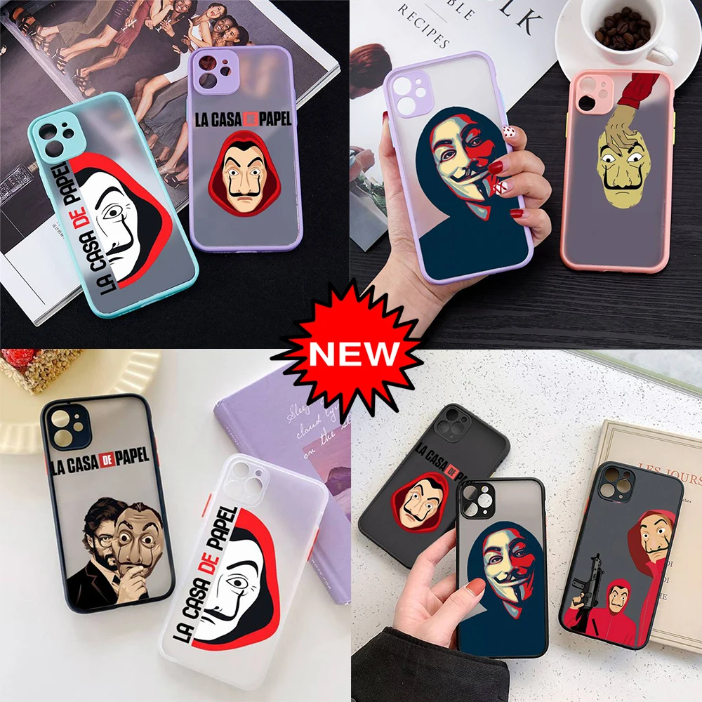 La Casa De Papel Money Heist Phone Case For iPhone 13 12 11 Mini Pro XR XS Max 7 8 Plus X Matte transparent Back Cover
La Casa De Papel Money Heist Phone Case For iPhone 13 12 11 Mini Pro XR XS Max 7 8 Plus X Matte transparent Back Cover