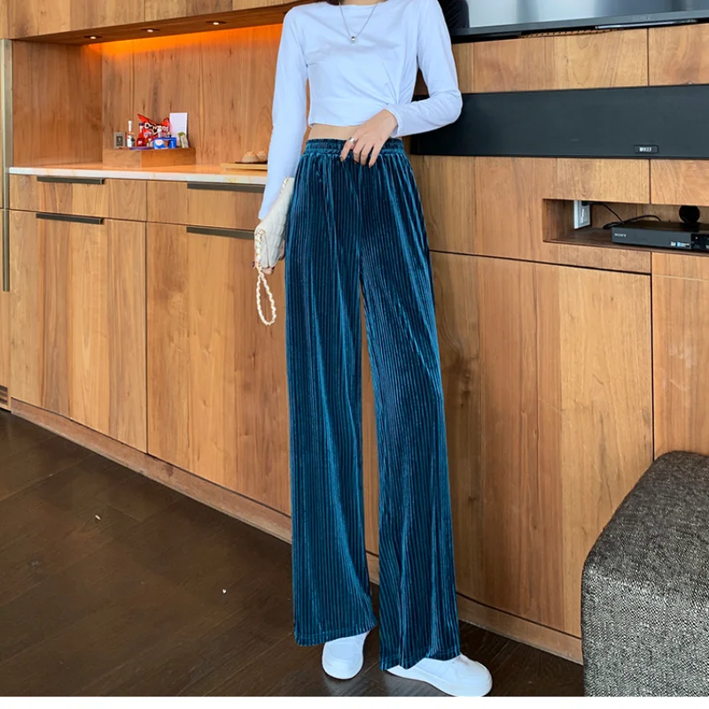 Fall 2021 New Wide Leg Pants Women Fashion High Elastic Waisted Baggies Trousers Female Straight Cordoury Bottoms Pant Mujer
Fall 2021 New Wide Leg Pants Women Fashion High Elastic Waisted Baggies Trousers Female Straight Cordoury Bottoms Pant Mujer