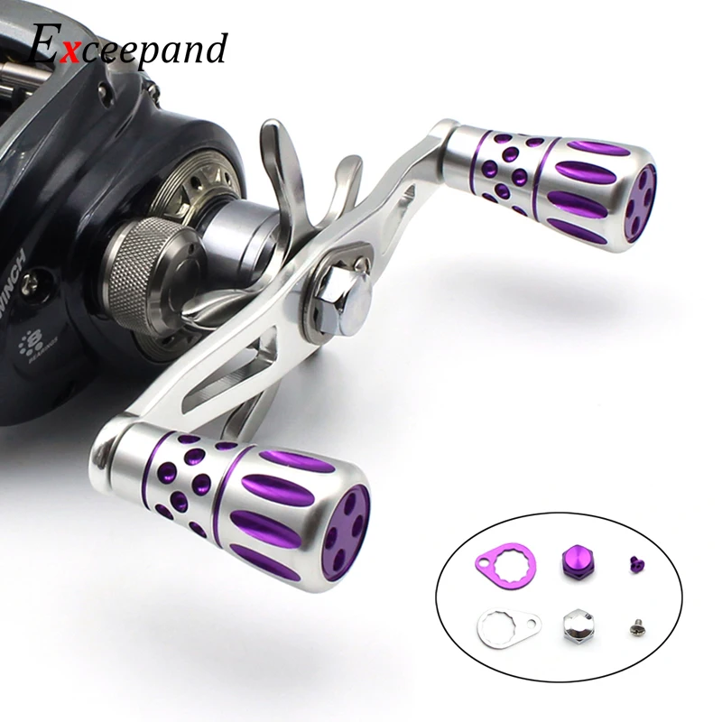 Excepand 4 шариковые подшипники фиолетовая Рыболовная катушка ручка для Abu Garcia Daiwa