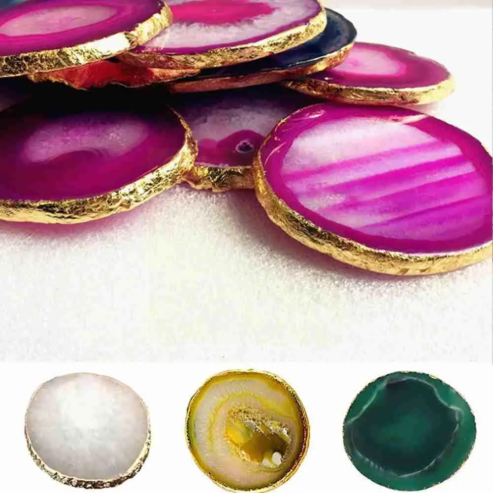 1 Piece Of Electroplated Gold Rim Agate Coaster Kitchen Sliced Gem Holder Cup Crystal Agate Meal Coaster Home Decoration Ro F8R8
1 Piece Of Electroplated Gold Rim Agate Coaster Kitchen Sliced Gem Holder Cup Crystal Agate Meal Coaster Home Decoration Ro F8R8