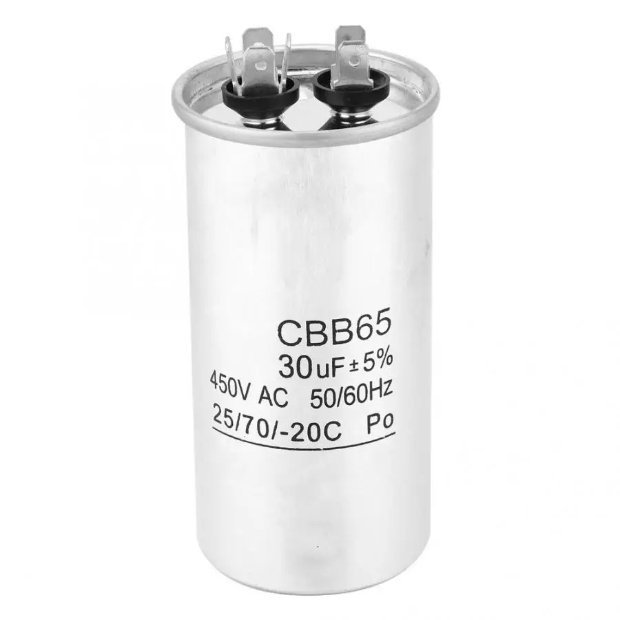 DC Motor run Capacitor 30UF 450V Starting Capacitor Homopolar Electrolytic Capacitor for Compressor 
DC Motor run Capacitor 30UF 450V Starting Capacitor Homopolar Electrolytic Capacitor for Compressor