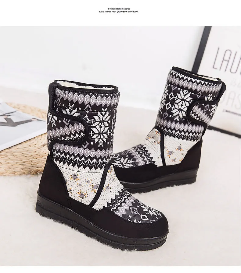 Women Winter Antiskid Plus Velvet Warm Snow Boots Snowflake Waterproof Women Boots Student Christmas Party Sweet Girl Boots
Women Winter Antiskid Plus Velvet Warm Snow Boots Snowflake Waterproof Women Boots Student Christmas Party Sweet Girl Boots