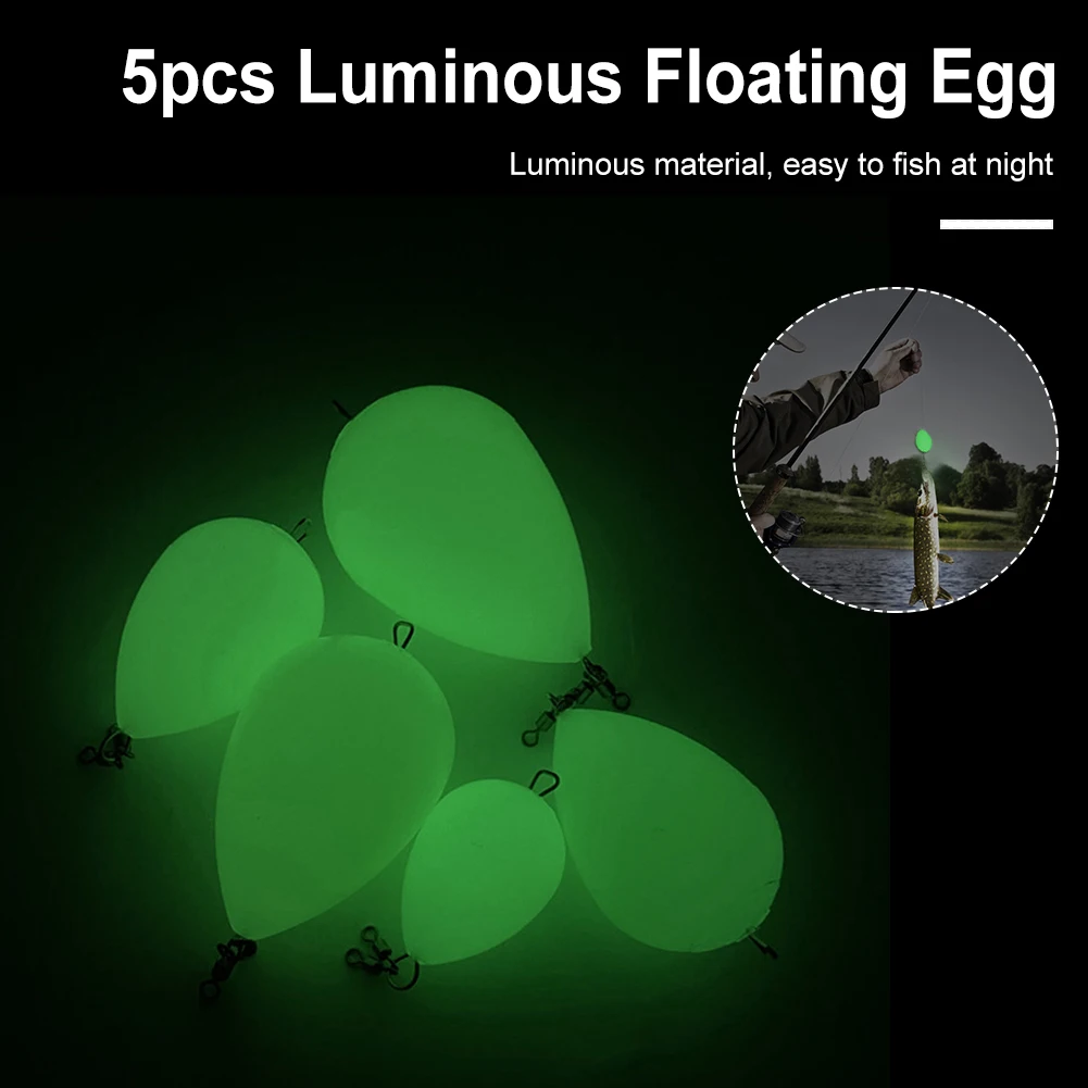 5Pcs Luminous Float Egg Bobber Float Night Fishing Float Long Distance Egg-Shaped Casting Bait Fishing Accessories
5Pcs Luminous Float Egg Bobber Float Night Fishing Float Long Distance Egg-Shaped Casting Bait Fishing Accessories