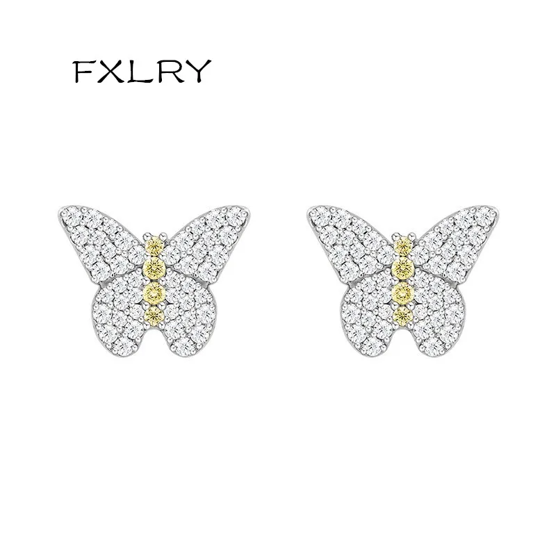 FXLRY Fashion Silver color Small Butterfly Stud Earrings Micro Cubic Zirconia Stones Women Party Jewelry
FXLRY Fashion Silver color Small Butterfly Stud Earrings Micro Cubic Zirconia Stones Women Party Jewelry