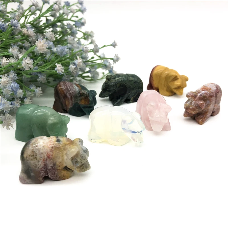 Drop Shipping 1PC Natural Ocean Jasper Aventurine Rose Quartz Crystal Carved Bear Figurine Stone Natural Stones and Crystals
Drop Shipping 1PC Natural Ocean Jasper Aventurine Rose Quartz Crystal Carved Bear Figurine Stone Natural Stones and Crystals