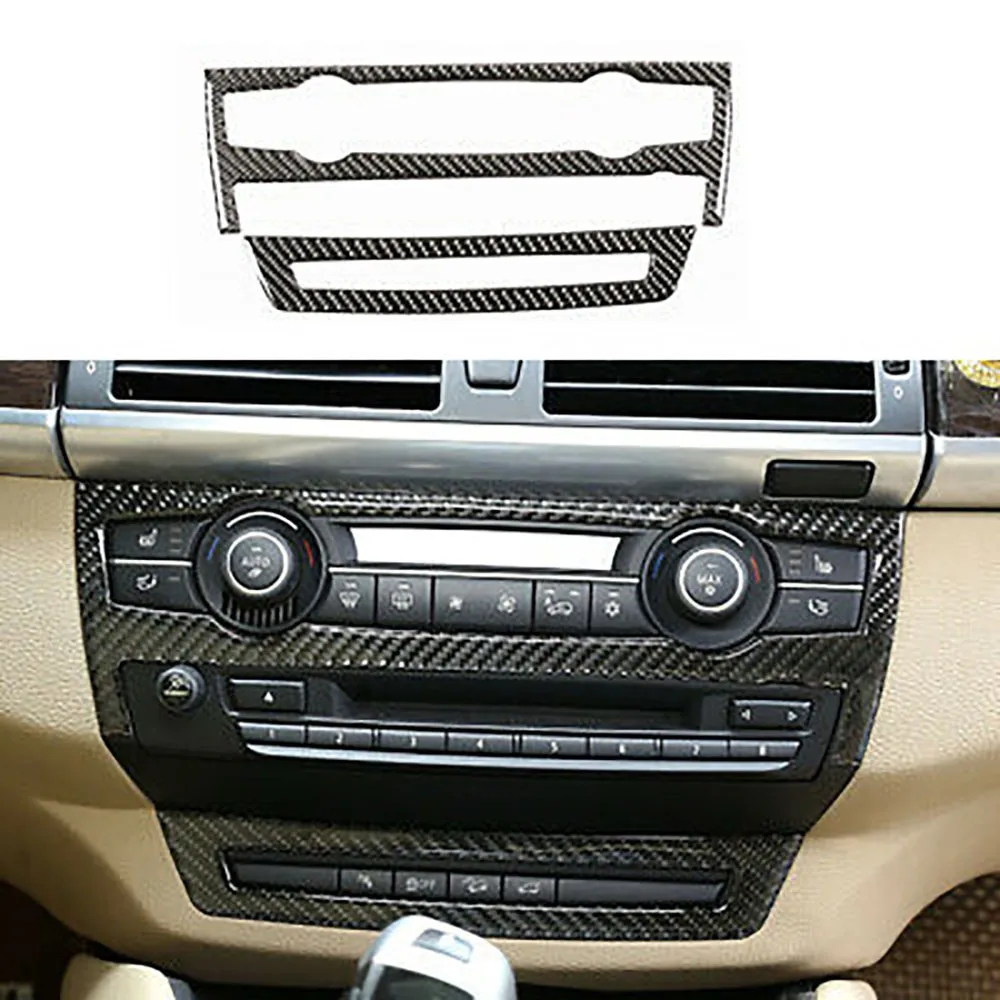 16pcs Full Interior Trim X6 E71 Black Carbon Fiber For BMW Stickers Trim