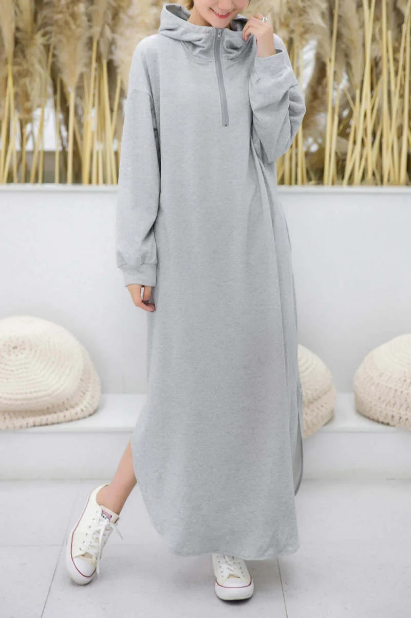 Women's Autumn Loose Drawstring Dress Retro Solid Stitching Ruffled Winter Female New Hooded Long Sleeve Sweashirt Maxi Dress
Women's Autumn Loose Drawstring Dress Retro Solid Stitching Ruffled Winter Female New Hooded Long Sleeve Sweashirt Maxi Dress