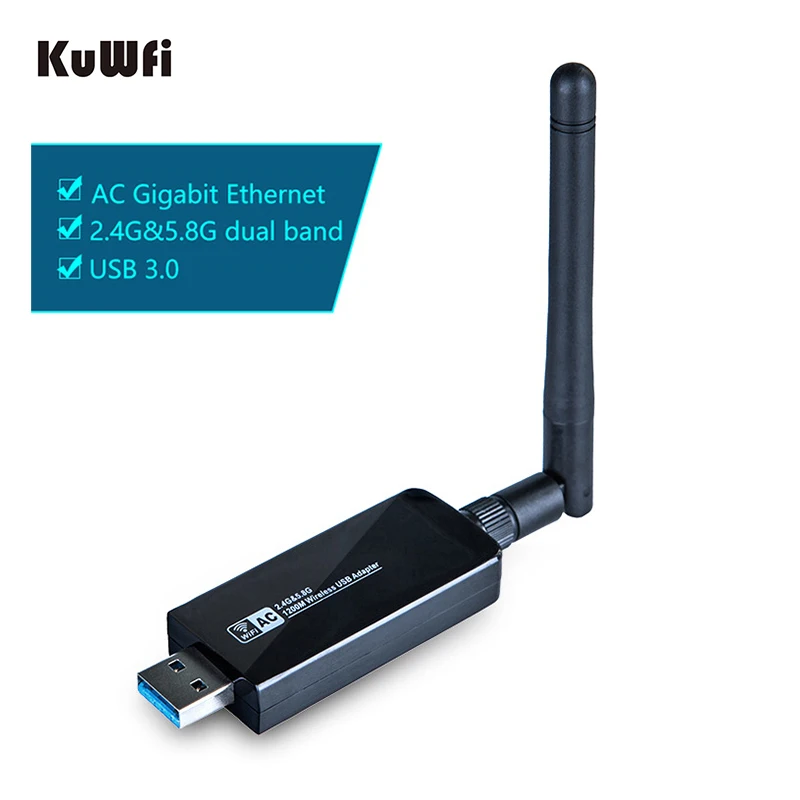 KuWFi 1200Mbps беспроводной WIFI адаптер двухдиапазонный USB 3.0 WiFi ключ 2,4 ГГц 5 ГГц сетевая карта с антенной
KuWFi 1200Mbps беспроводной WIFI адаптер двухдиапазонный USB 3.0 WiFi ключ 2,4 ГГц 5 ГГц сетевая карта с антенной