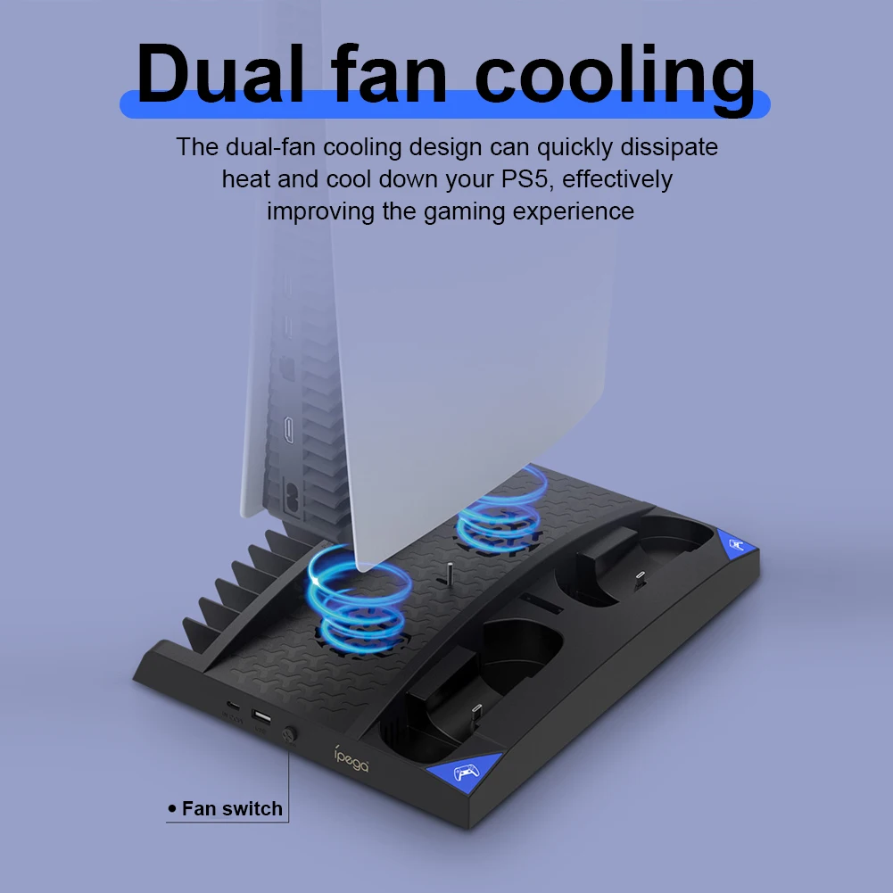 Game Console Cooling Fan Vertical Holder for Sony PS5 Dual Controller Charger Headset Remote Control Storage Organizer
Game Console Cooling Fan Vertical Holder for Sony PS5 Dual Controller Charger Headset Remote Control Storage Organizer