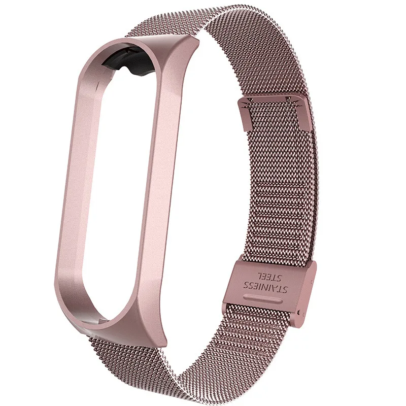 Браслет металлический для Xiaomi Mi Band 3 4 5 6 милый розовый Безвинтовой браслет из