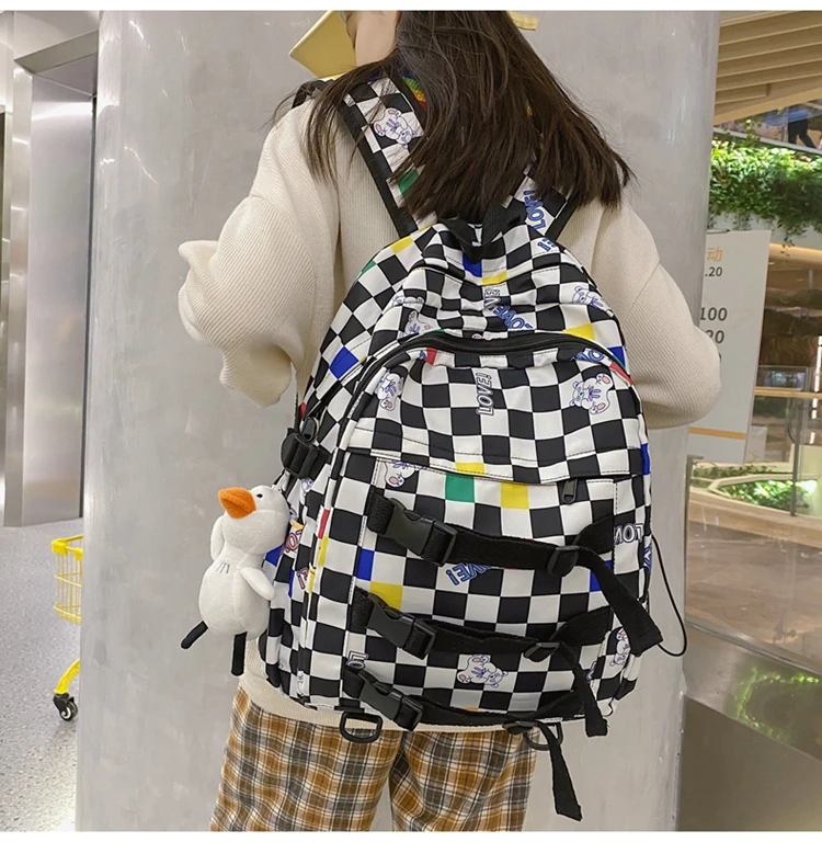 Women's Backpack. Checkered Color. Nylon Cloth. Large Capacity. Waterproof. Internal Anti-Theft Pocket
Women's Backpack. Checkered Color. Nylon Cloth. Large Capacity. Waterproof. Internal Anti-Theft Pocket