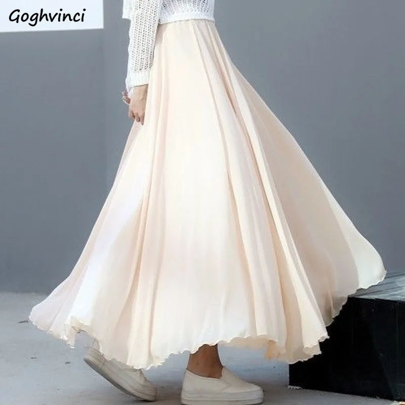 Skirts Women Chiffon Elegant Vintage Streetwear Wave Cut Elastic Waist Ins Korean Style Sweet Students Colorful Ankle-length New
Skirts Women Chiffon Elegant Vintage Streetwear Wave Cut Elastic Waist Ins Korean Style Sweet Students Colorful Ankle-length New