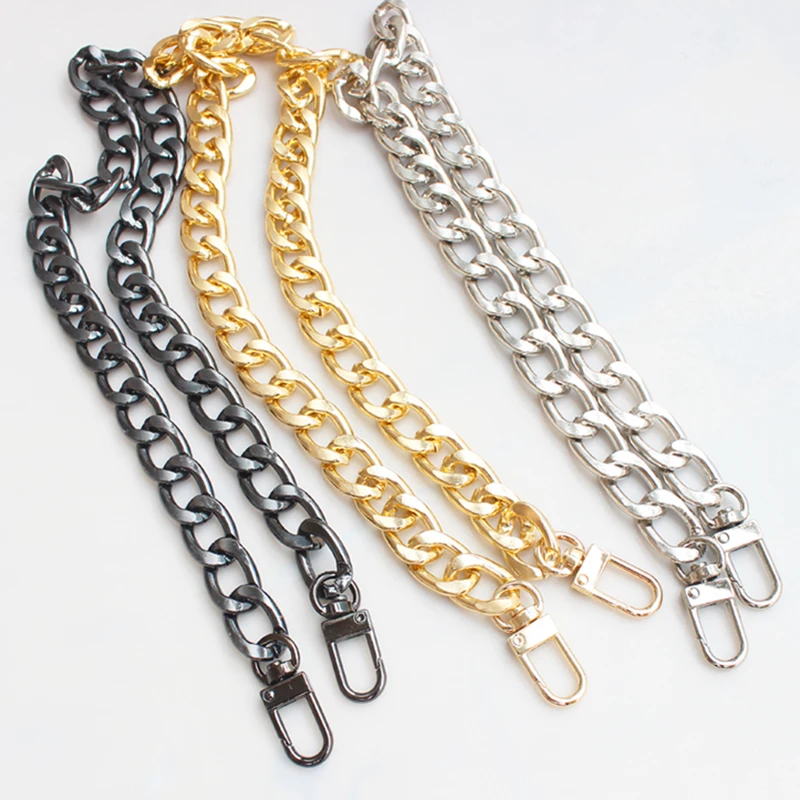 Fashion Thick Flat Aluminum Chain Replaceable Shoulder Strap Buckle Chain Solid Color Metal Chain for Bag DIY Accessories 
Fashion Thick Flat Aluminum Chain Replaceable Shoulder Strap Buckle Chain Solid Color Metal Chain for Bag DIY Accessories