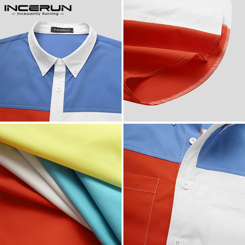 INCERUN Men Shirts Long Sleeve Lapel Patchwork Blouse 2021 Spring Leisure Colorful Stitching Camisa Loose Breathable Shirts 5XL 
INCERUN Men Shirts Long Sleeve Lapel Patchwork Blouse 2021 Spring Leisure Colorful Stitching Camisa Loose Breathable Shirts 5XL