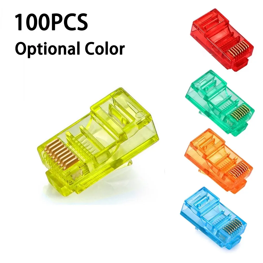 100PCS RJ45 Ethernet Cables Module Plug Network Connector RJ-45 Crystal Heads Cat5 Color Cat5e Gold Plated Cable
100PCS RJ45 Ethernet Cables Module Plug Network Connector RJ-45 Crystal Heads Cat5 Color Cat5e Gold Plated Cable