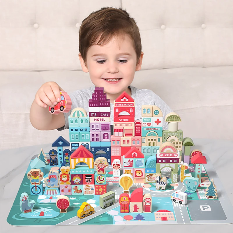 115pcs Kids Wooden Building Block Toys City Traffic Scenes Geometric Shape Assembled Building Blocks Early Educational Toys
115pcs Kids Wooden Building Block Toys City Traffic Scenes Geometric Shape Assembled Building Blocks Early Educational Toys