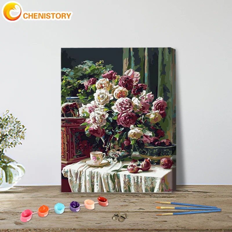 CHENISTORY Frame Paint By Number Flowers On The Table For Adult Oil Painting Kits Drawing Canvas Handpainted Home Decor Gift
CHENISTORY Frame Paint By Number Flowers On The Table For Adult Oil Painting Kits Drawing Canvas Handpainted Home Decor Gift
