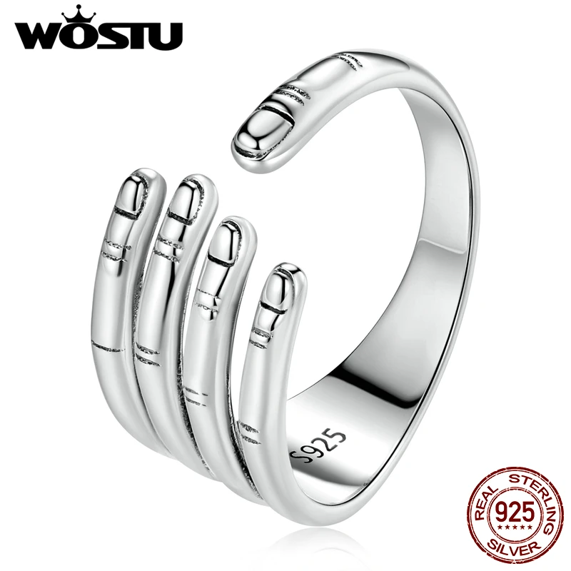 WOSTU Genuine 925 Sterling Silver Creative Five Finger Open Ring Women Wedding Party Funny Unique Fine Jewelry Gift Making
WOSTU Genuine 925 Sterling Silver Creative Five Finger Open Ring Women Wedding Party Funny Unique Fine Jewelry Gift Making