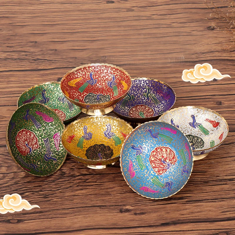 Buddhist Supplies Eight Color Nepal Religion Colorful Printing Tibet Water Candy Cooper Bowl
Buddhist Supplies Eight Color Nepal Religion Colorful Printing Tibet Water Candy Cooper Bowl