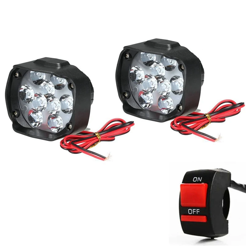 2Pcs Motorcycle Headlight White Bright 9 LED 6500K Working Spot Light Motorbike Fog Lamp 1500LM LED Scooters Spotlight
2Pcs Motorcycle Headlight White Bright 9 LED 6500K Working Spot Light Motorbike Fog Lamp 1500LM LED Scooters Spotlight