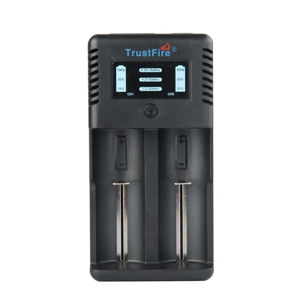 

TrustFire TR-019 2A Battery Charger Intelligent Fast 2 Slots Lithium Ion Cell Charger for 14500 18650 26650 32650 Li Batteries